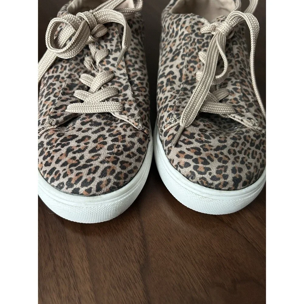 GAP Kids Leopard Animal Print Low Top Canvas Lace-Up Sneakers Unisex Kids 3